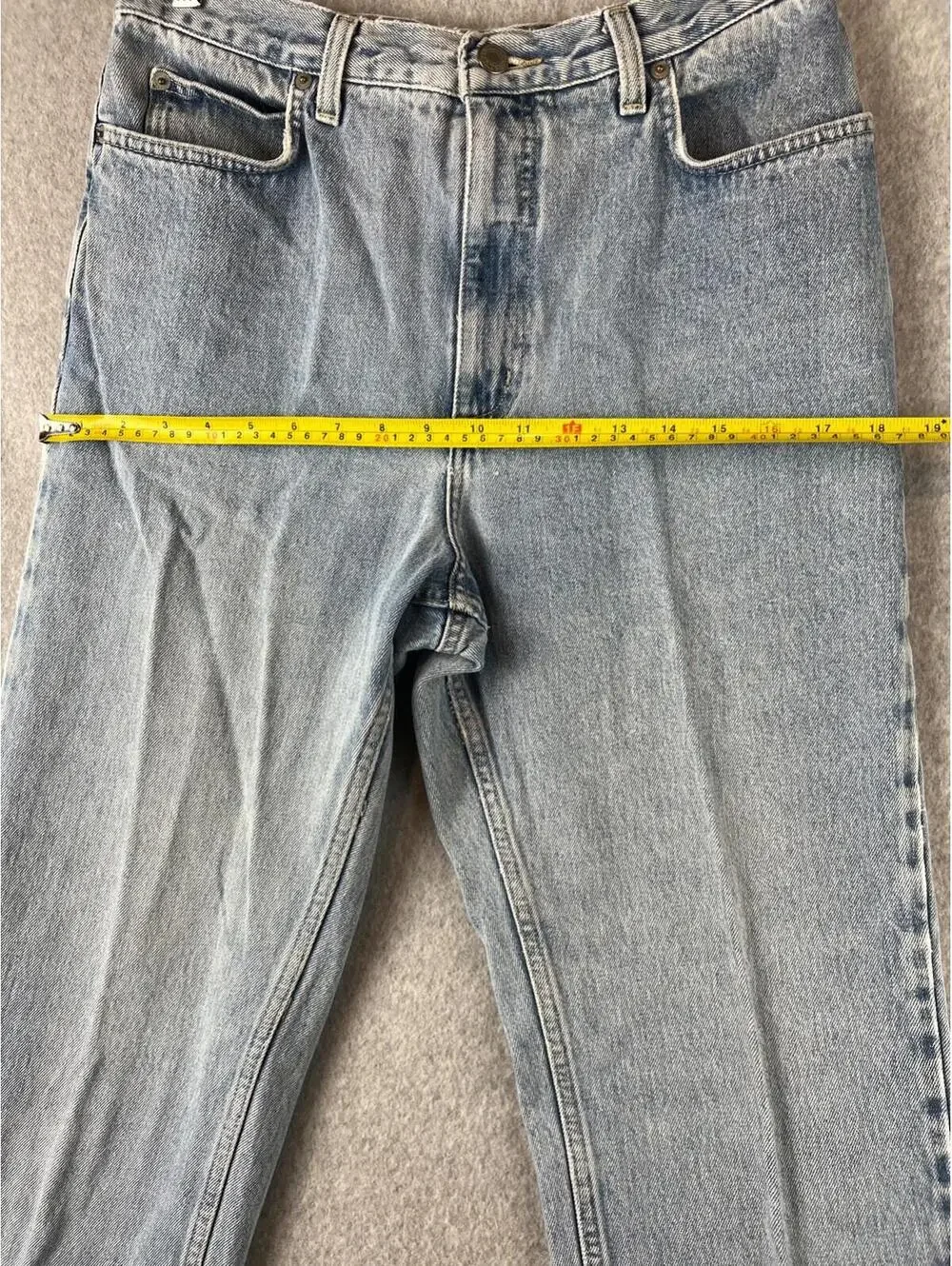 Lands End Denim Jeans Women Size 12 High Waist Straight Pants Light Wash